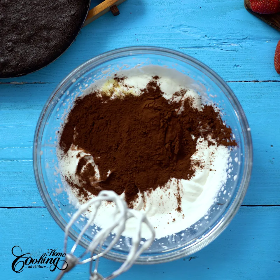 Neapolitan Ice Cream Cake- preparing chocolate ice cream