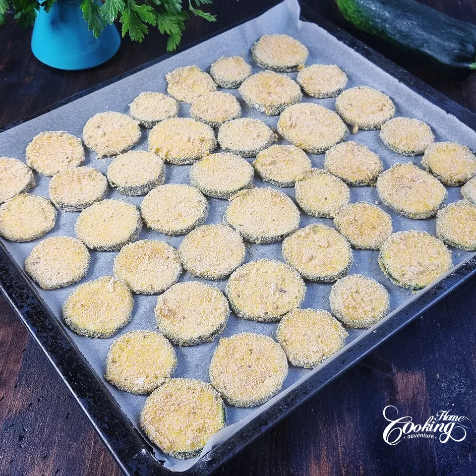 spray the coated zucchini slices