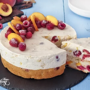Raspberry Peach Mousse Cake