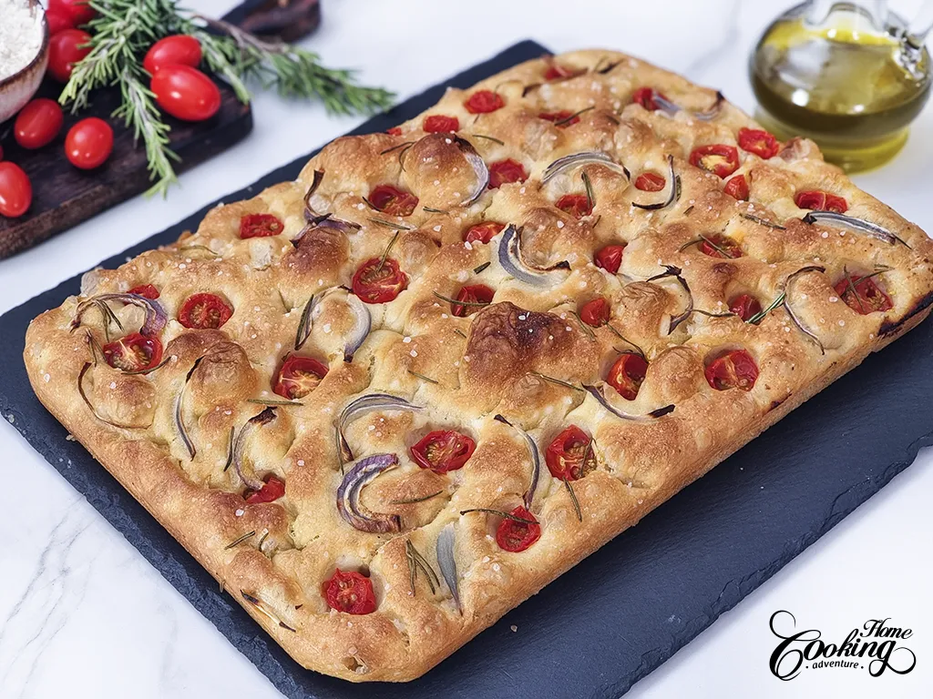 easy no-knead focaccia