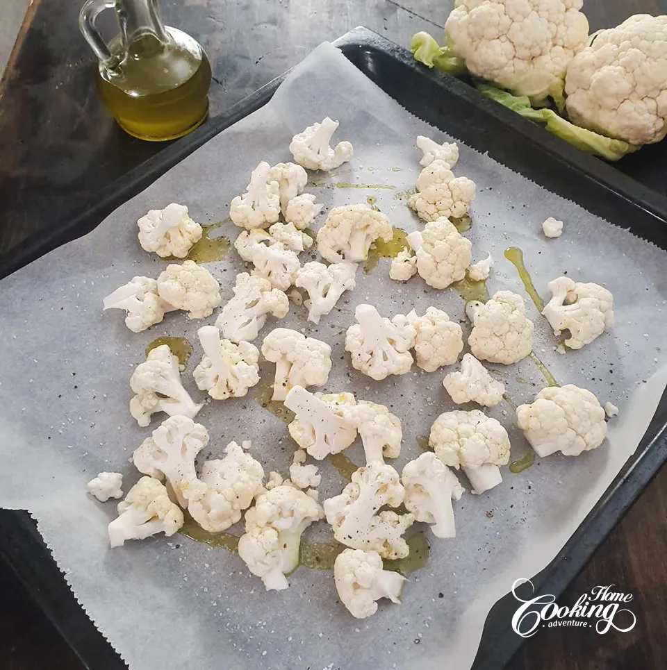 place the florets on a baking sheet