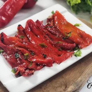homemade roasted red peppers