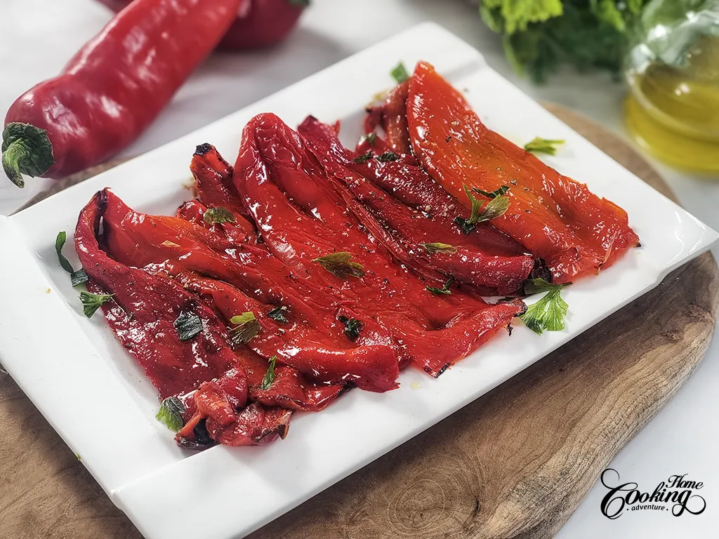 homemade roasted red peppers