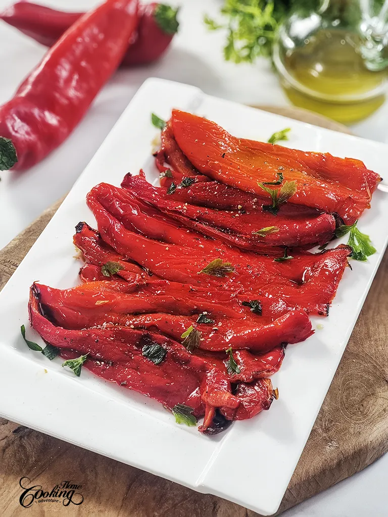 homemade roasted red peppers