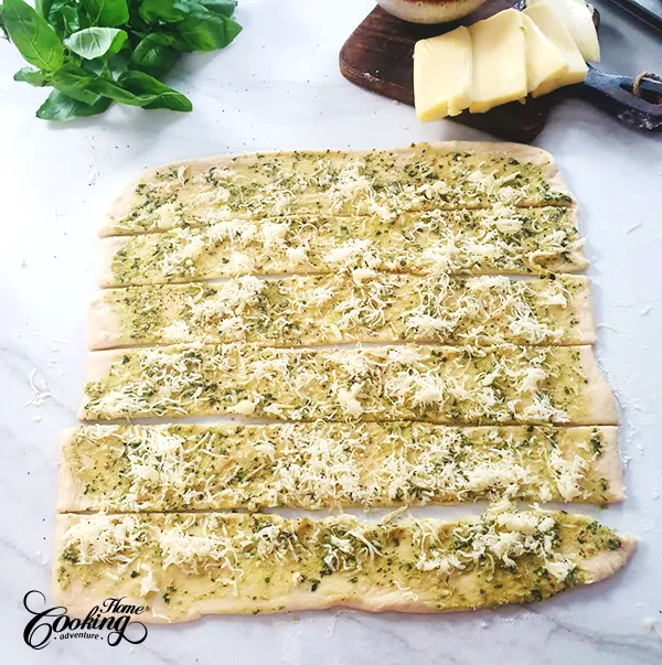 cheese and pesto fantails - step10