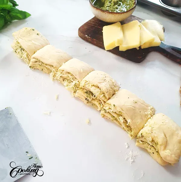 cheese and pesto fantails - step12