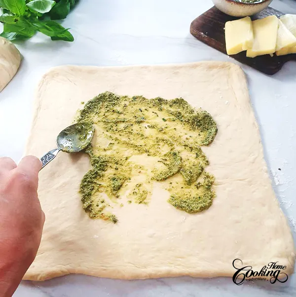 cheese and pesto fantails - step8