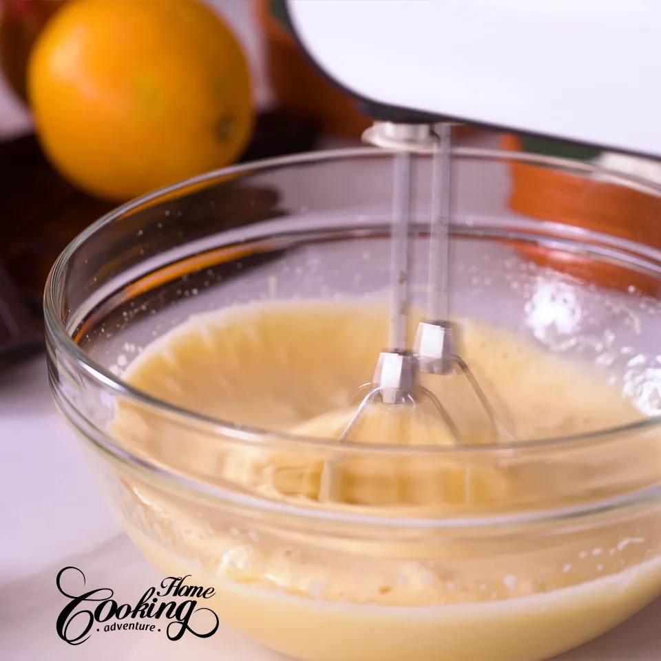 Chocolate Cranberry Cake - mixing the eggs with sugar