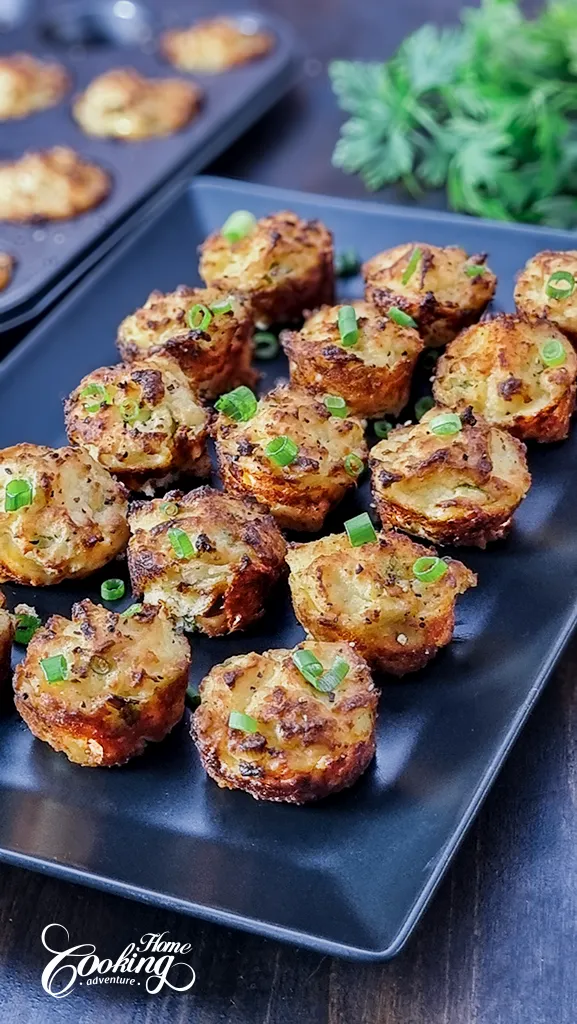 leftover mashed potato puffs with cheese and green onion