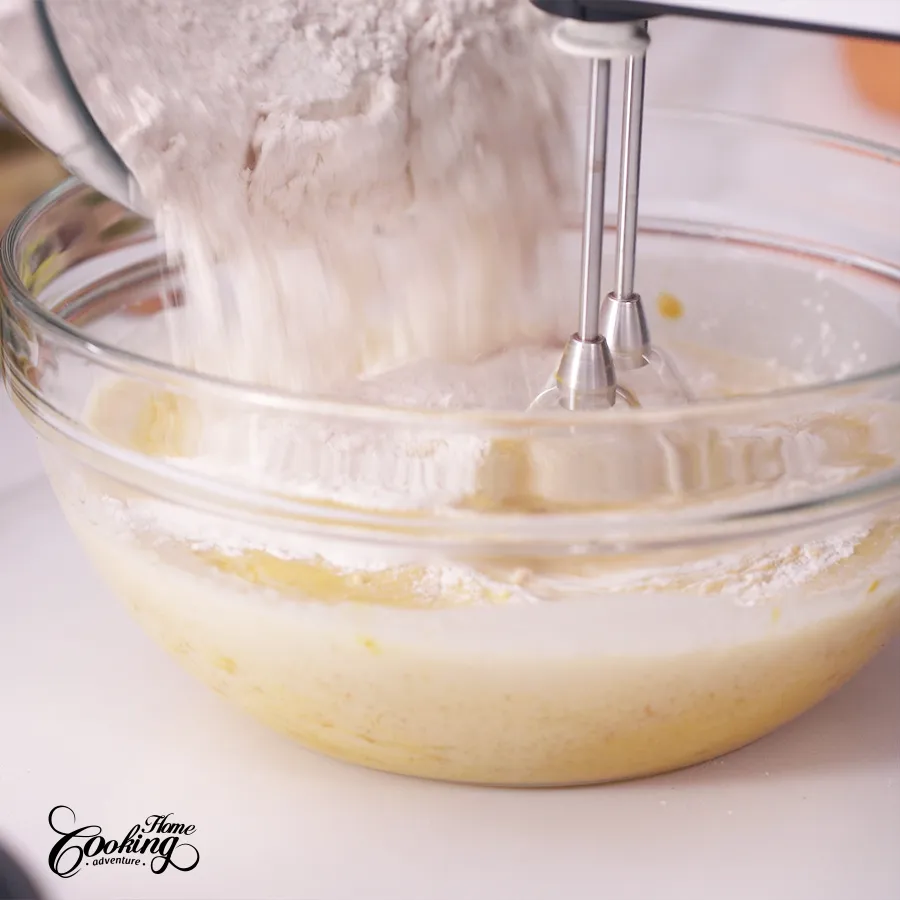 Pumpkin Cream Cheese Crumb Cake - prepare the pumpkin cake batter step 9