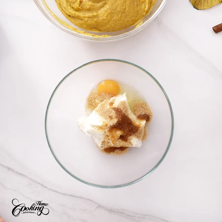 Pumpkin Cream Cheese Crumb Cake - prepare the cream cheese filling step 11