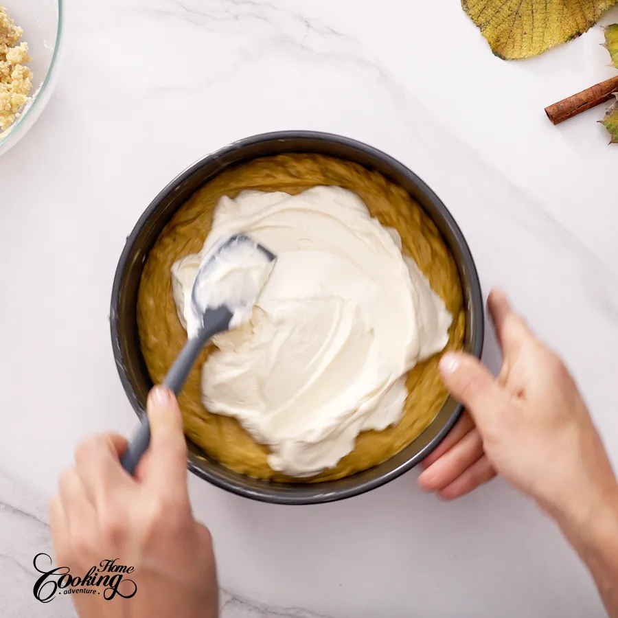 Pumpkin Cream Cheese Crumb Cake - assemble the cake - step 13