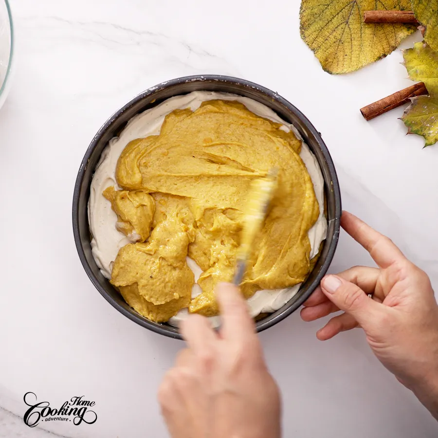 Pumpkin Cream Cheese Crumb Cake - assemble the cake - step 14
