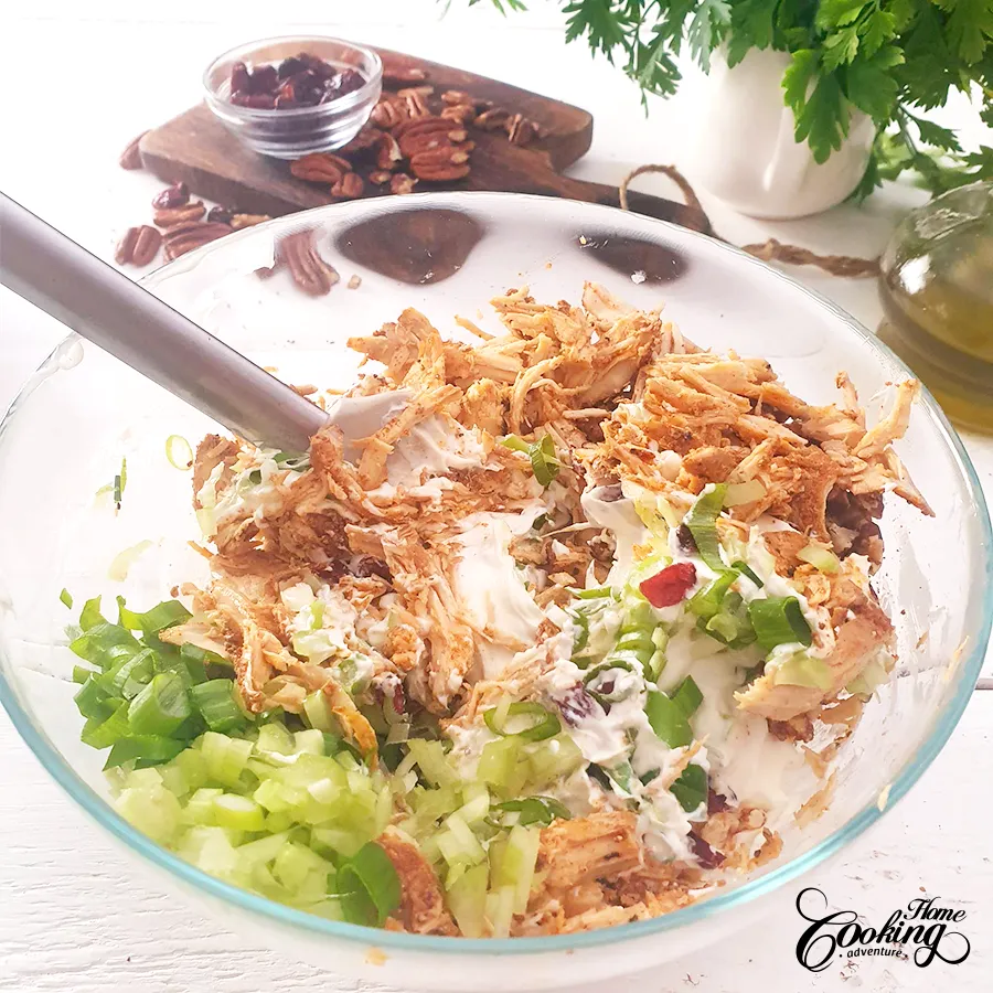leftover turkey salad recipe- mix to combine