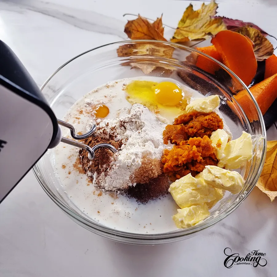 pumpkin dinner rolls - step3 - start kneading the dough