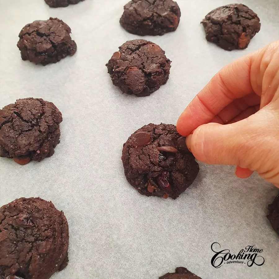 Chocolate Cranberry Soft Cookies - step13