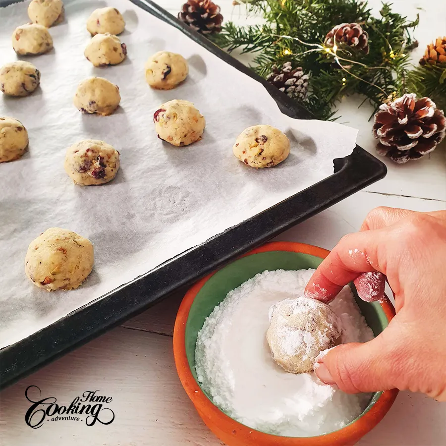 Cranberry Pistachio Snowball Cookies - step9