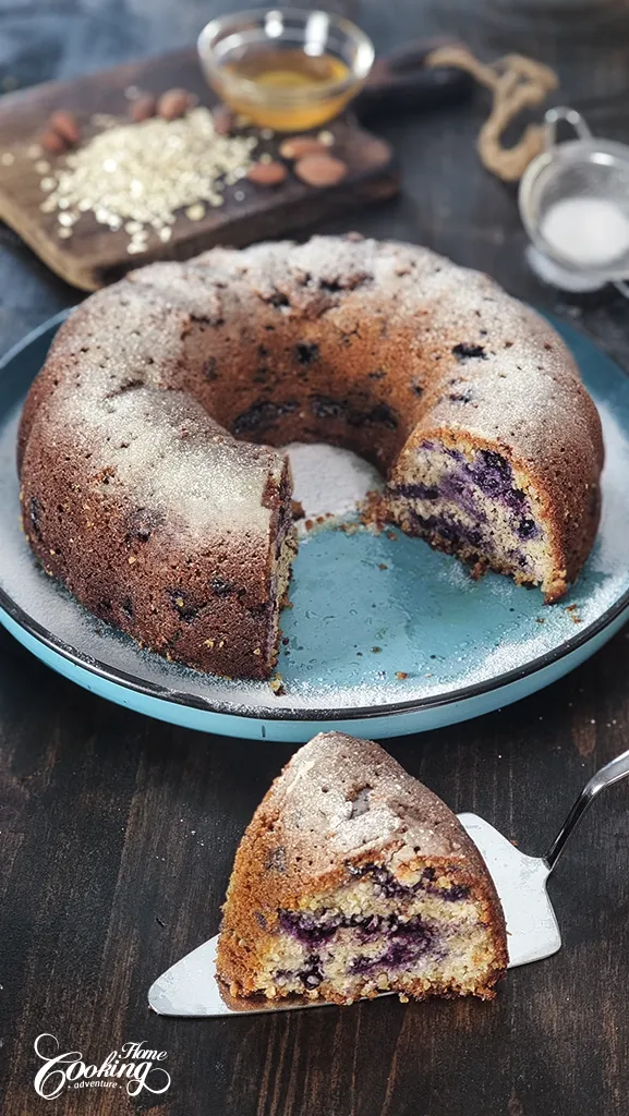 Gluten-Free Blueberry Lemon Bundt Cake- section