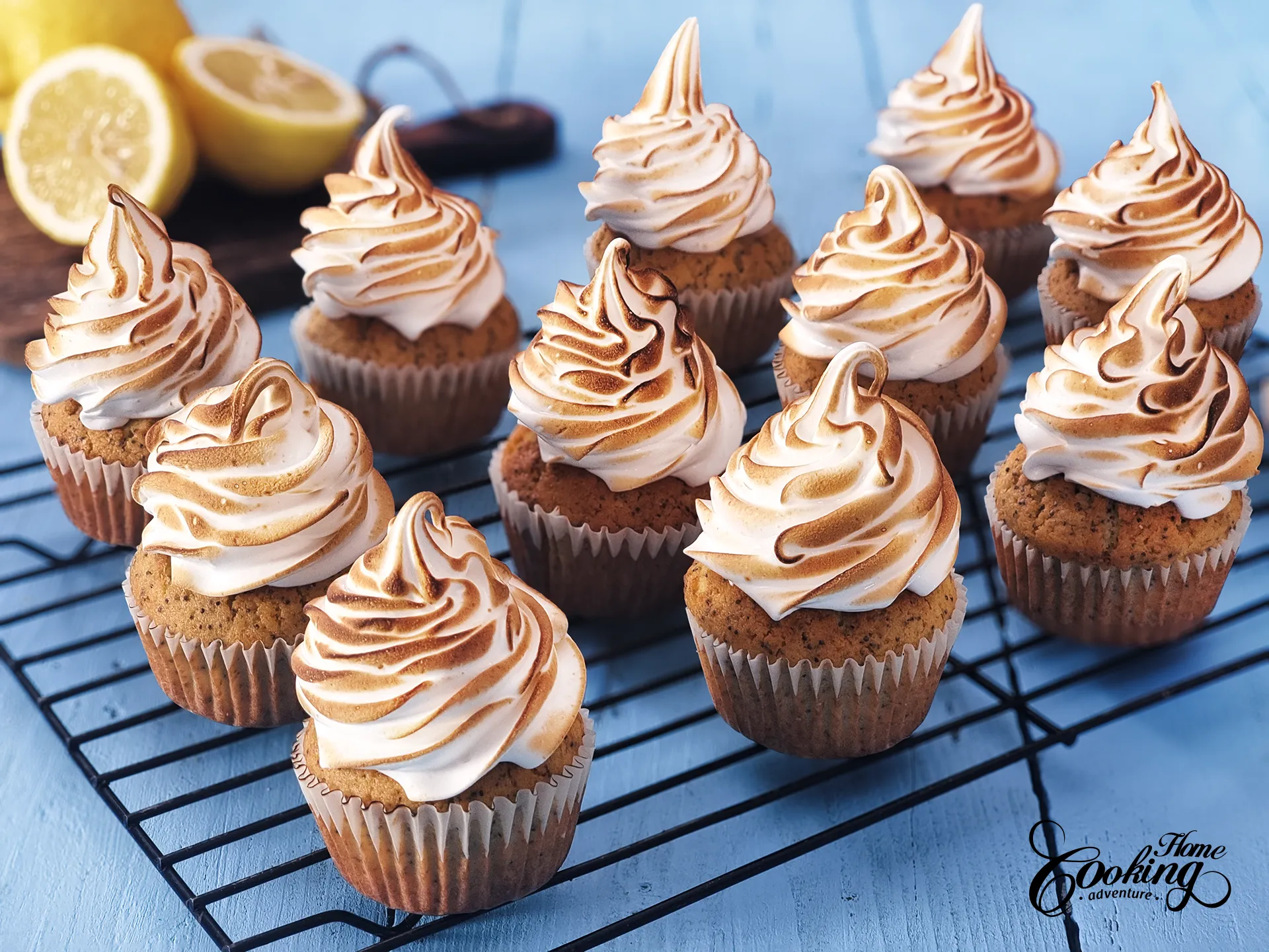 Lemon Poppy Seed Meringue Cupcakes