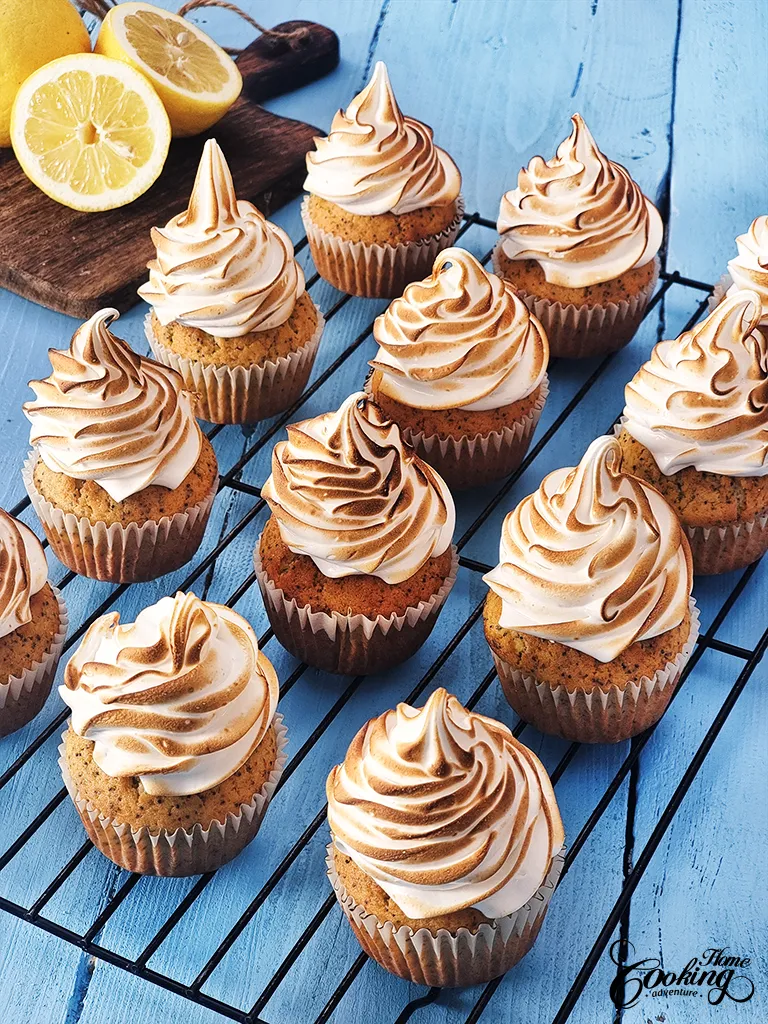 Lemon Poppy Seed Meringue Cupcakes