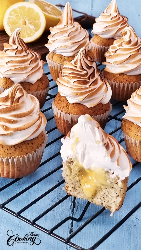 lemon poppy seed meringue cupcakes