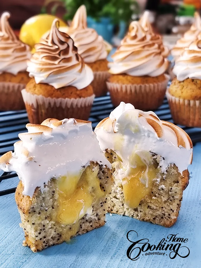 Lemon Poppy Seed Meringue Cupcakes