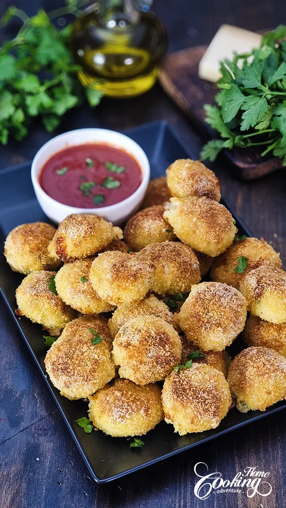 Baked Arancini with Peas
