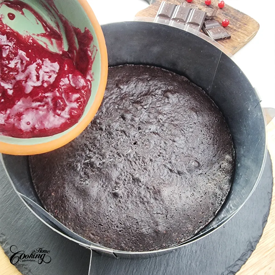 Chocolate Cranberry Mousse Cake - step18