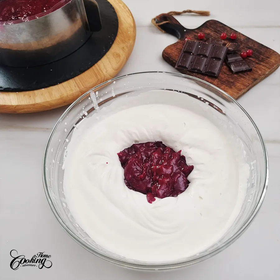 Chocolate Cranberry Mousse Cake - step22