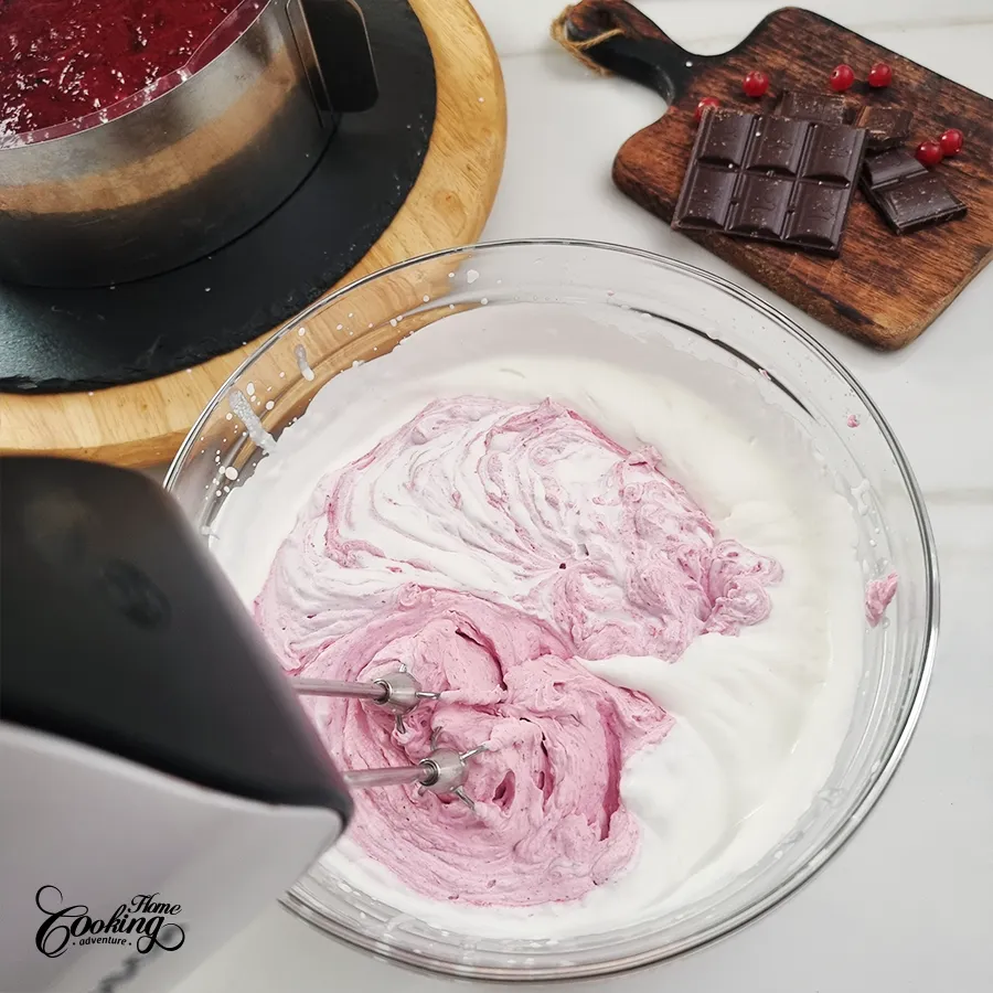 Chocolate Cranberry Mousse Cake - step23