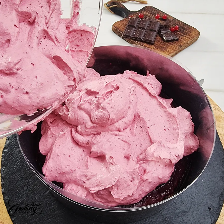 Chocolate Cranberry Mousse Cake - step24