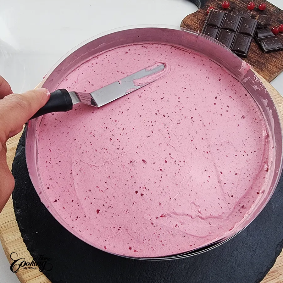 Chocolate Cranberry Mousse Cake - step25