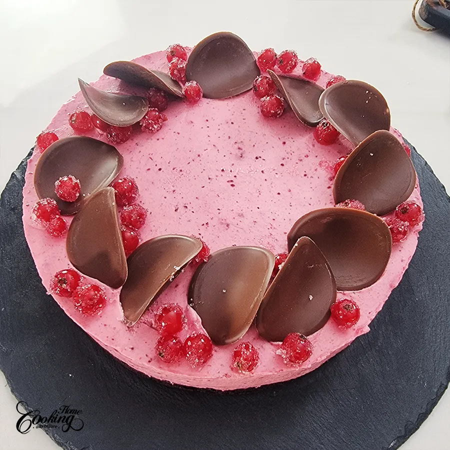 Chocolate Cranberry Mousse Cake - step26