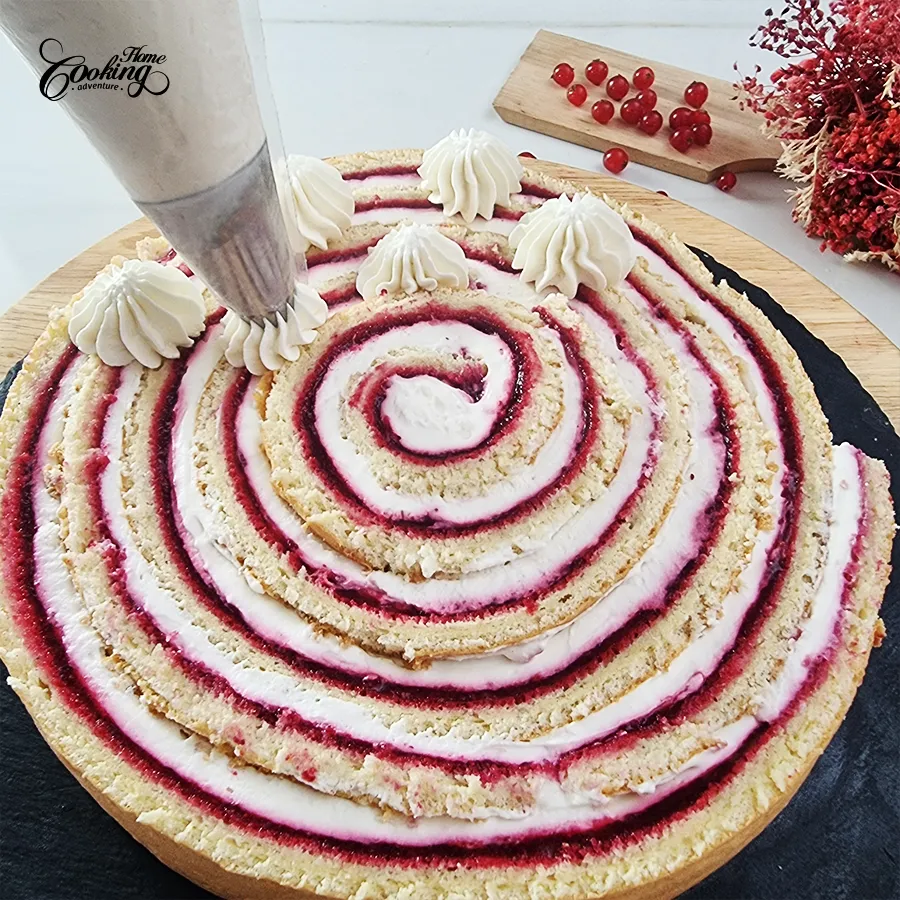 Vanilla Cranberry Vertical Cake - step47