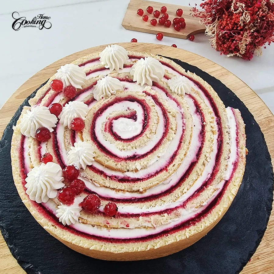 Vanilla Cranberry Vertical Cake - step48