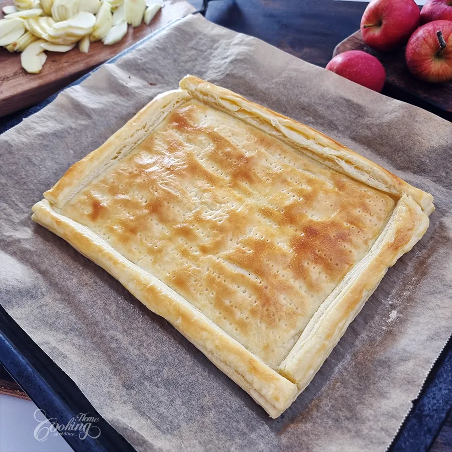 Puff Pastry Apple Tart with Vanilla Pastry Cream - step22