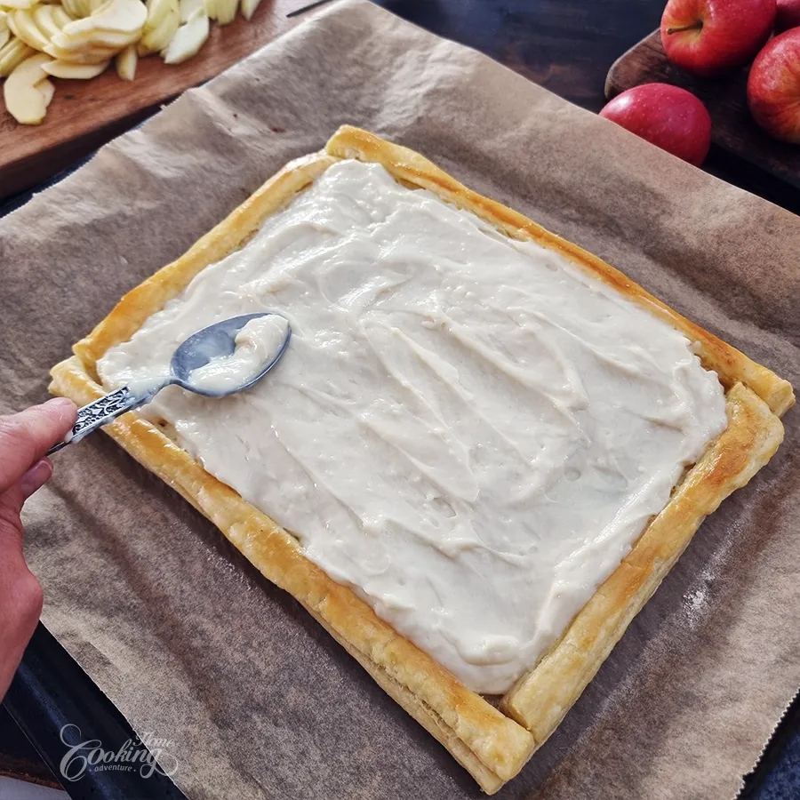 Puff Pastry Apple Tart with Vanilla Pastry Cream - step24