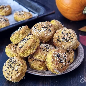 Pumpkin Oatmeal Cottage Cheese Biscuits