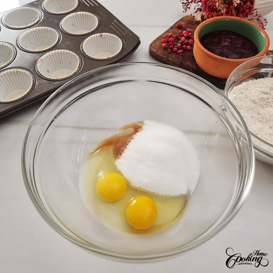 cranberry crumble muffins - step2