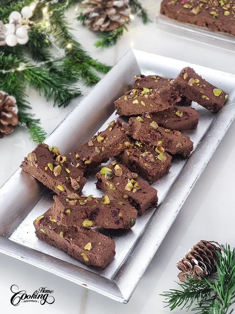 Cottage Cheese Chocolate Fudge - with Cranberries and Pistachios