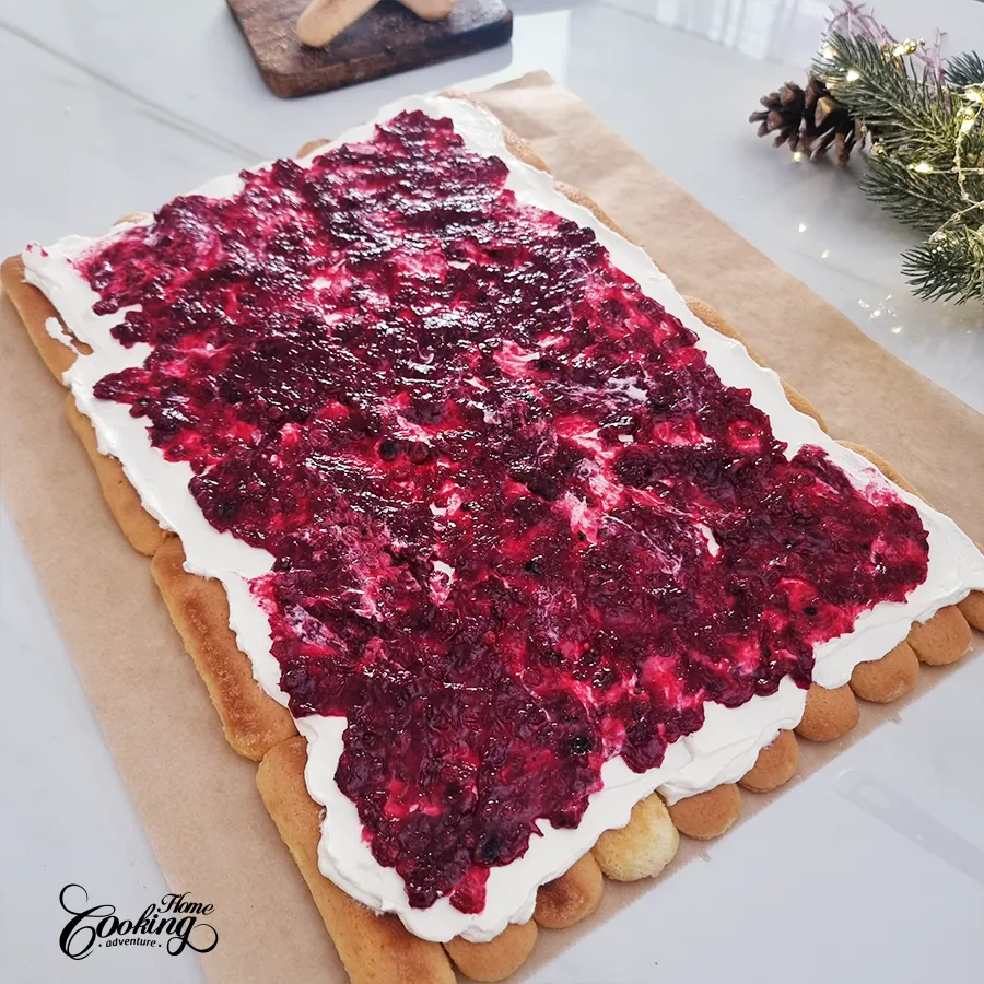 No-Bake Ladyfinger Cranberry Cake Roll - step20