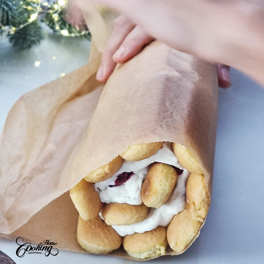 No-Bake Ladyfinger Cranberry Cake Roll - step24