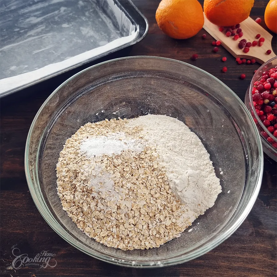 cranberry crumble bars - step1