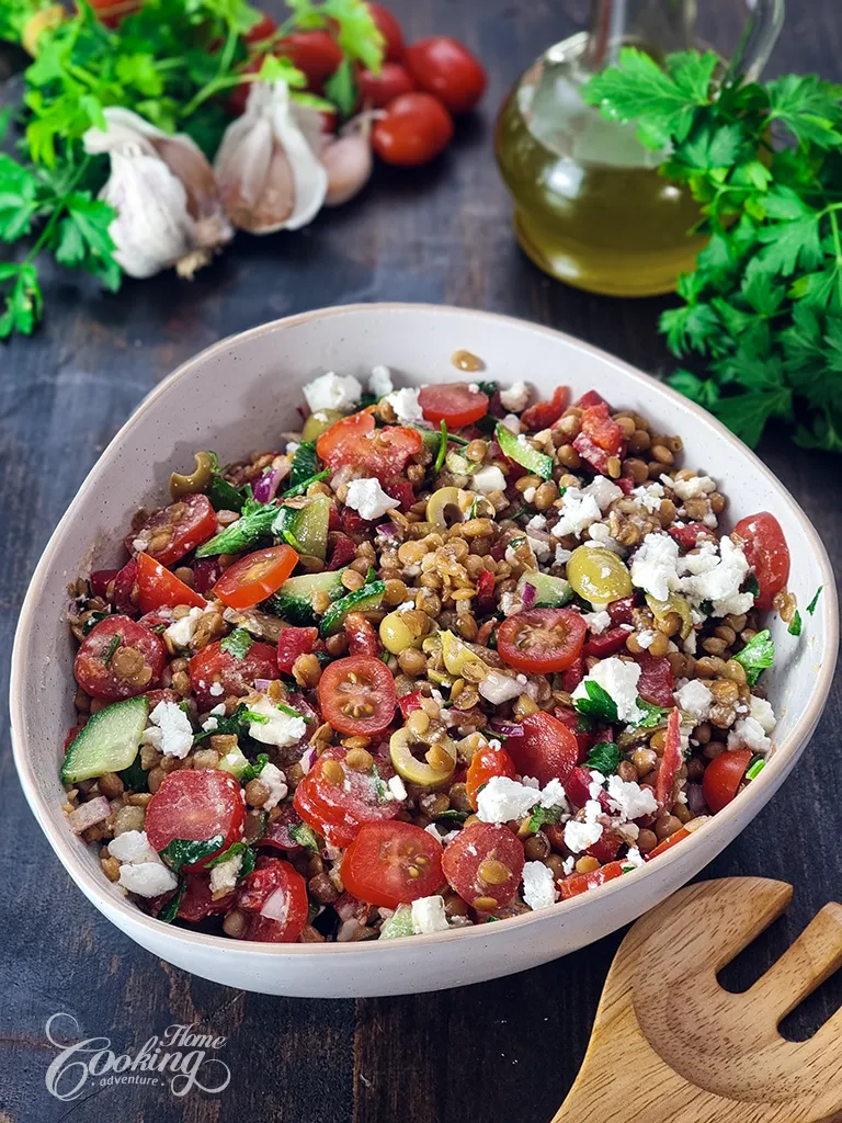 Mediterranean Lentil Salad - High Protein Salad