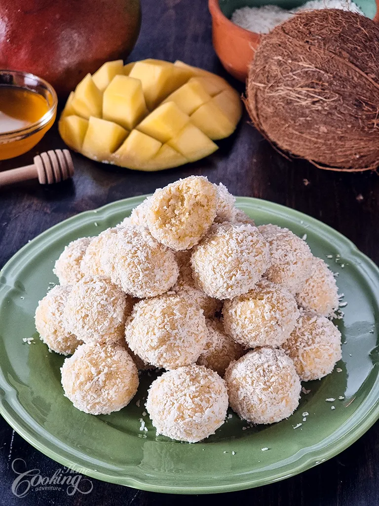 Mango Coconut Truffles - Easy, No-Bake, Gluten-Free, No Refined Sugar