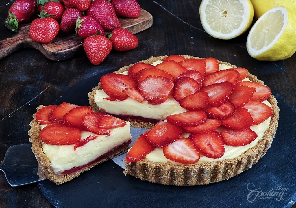 Strawberry Lemon Tart - No Bake
