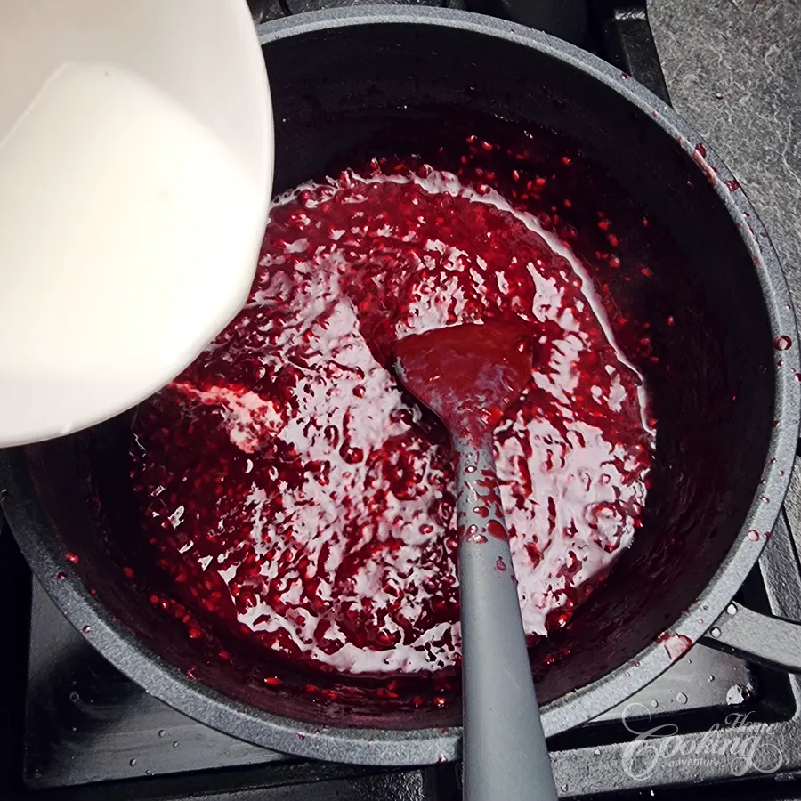 Raspberry Vanilla Custard Cake - step19