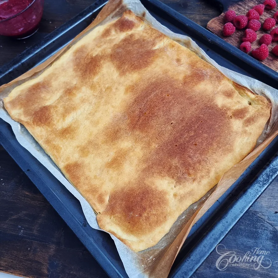 Raspberry Vanilla Custard Cake - step26
