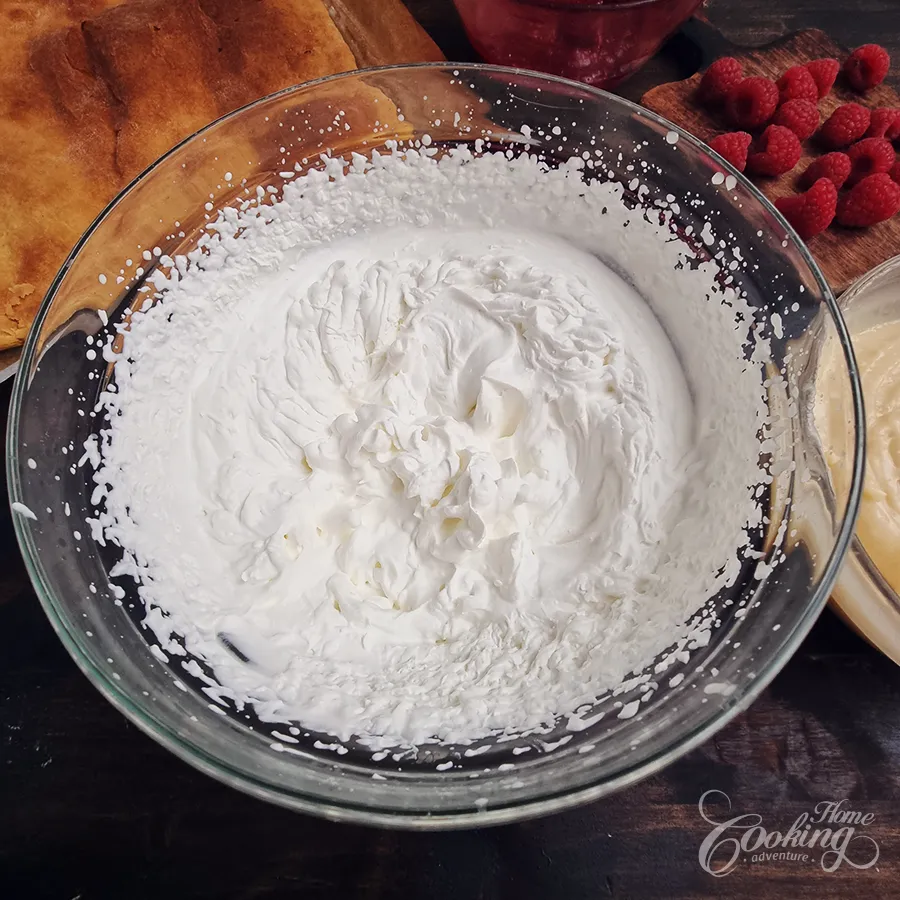 Raspberry Vanilla Custard Cake - step34