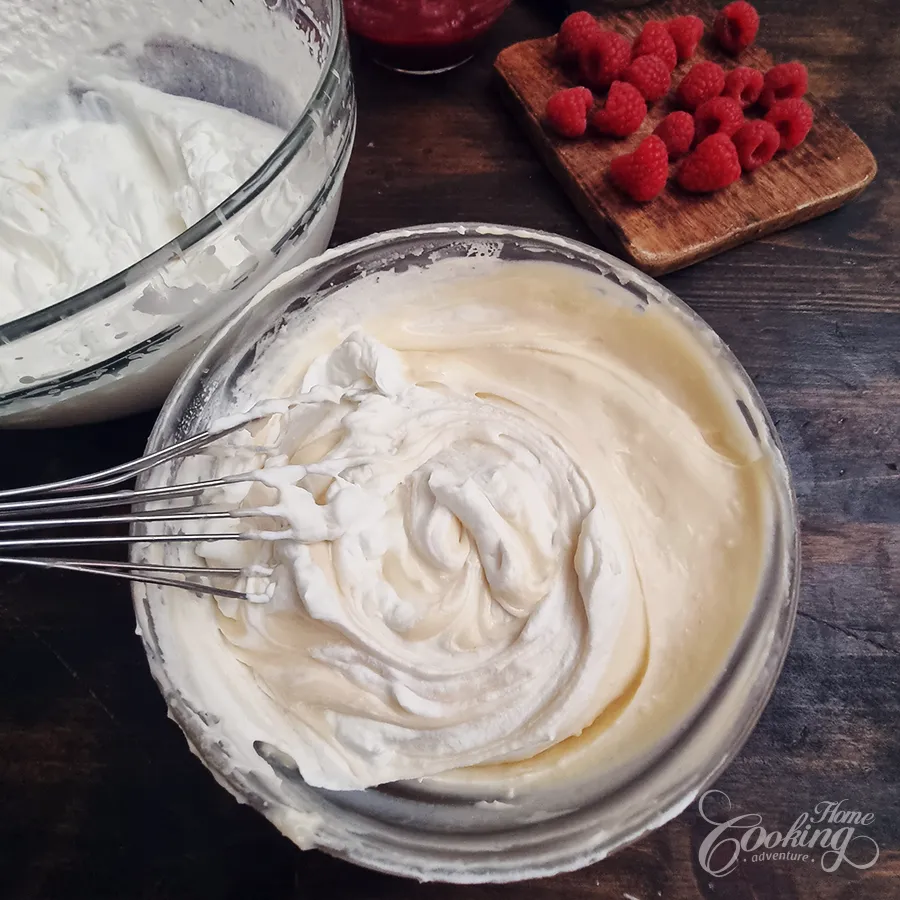 Raspberry Vanilla Custard Cake - step35